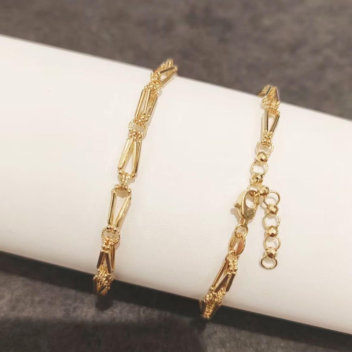 Octagonal Round Snake Bracelet - 18K Gold