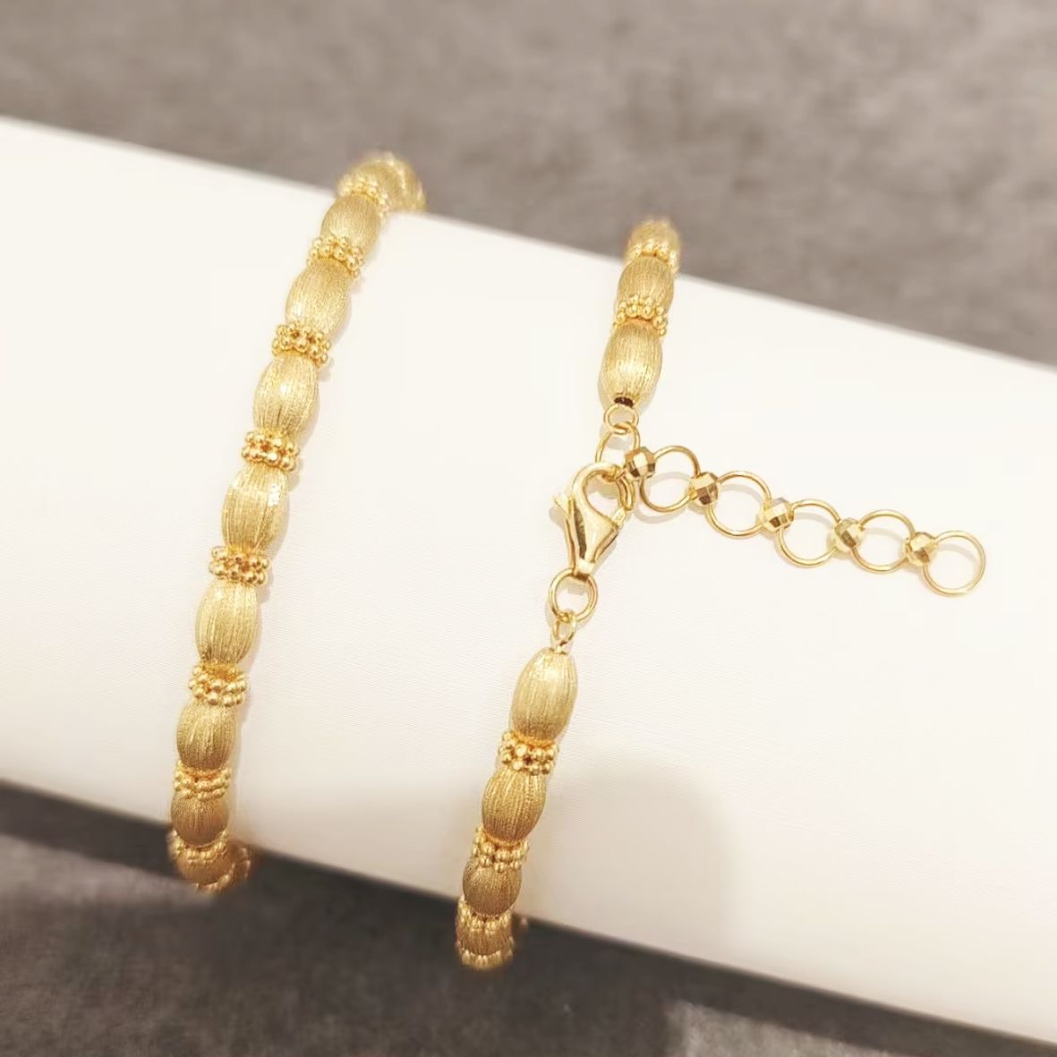 Polished Bead Bracelet - 18K Gold