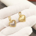 Faceted Heart Pendant with Bead - 18K Gold