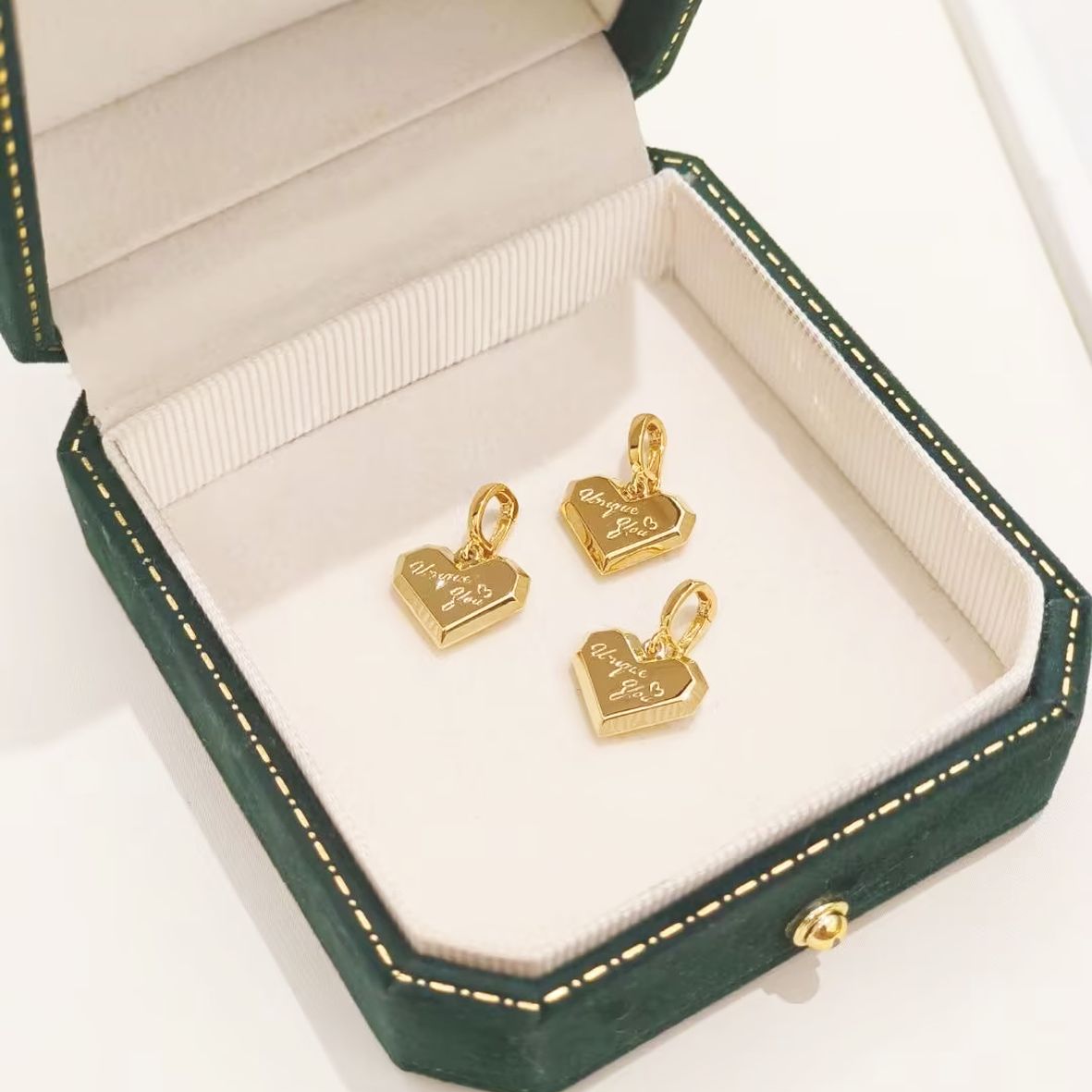 Heart Letter Pendant - 18K Gold