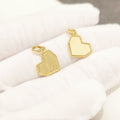 Square Heart Pendant - 18K Gold