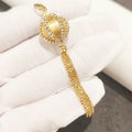 Lantern Bead Pendant with Tassel Detail - 18K Gold