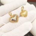Striped Heart Pendant - 18K Gold