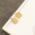 Square Pendant with Lace Border - 18K Gold