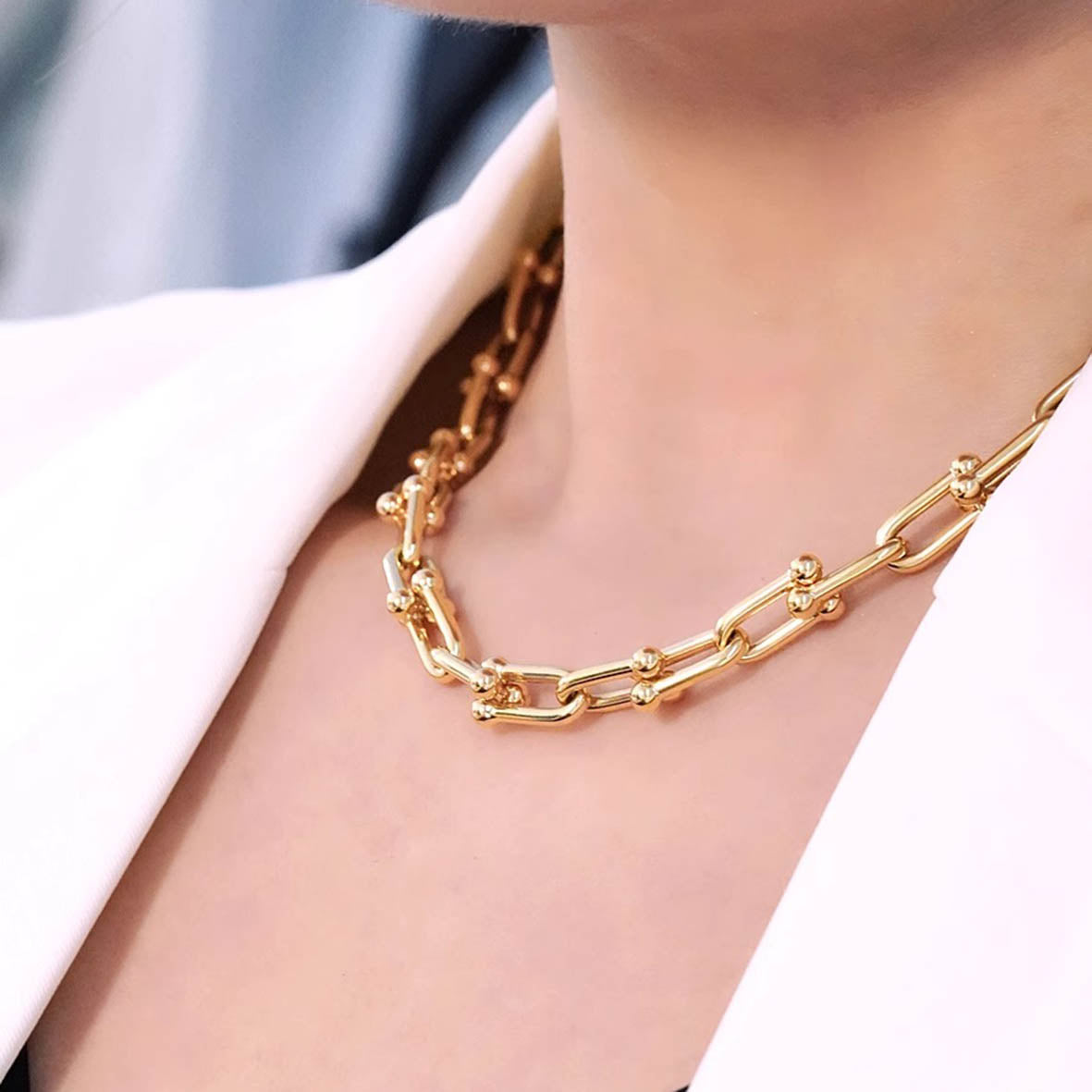Horseshoe Link Bracelet - 18K Gold
