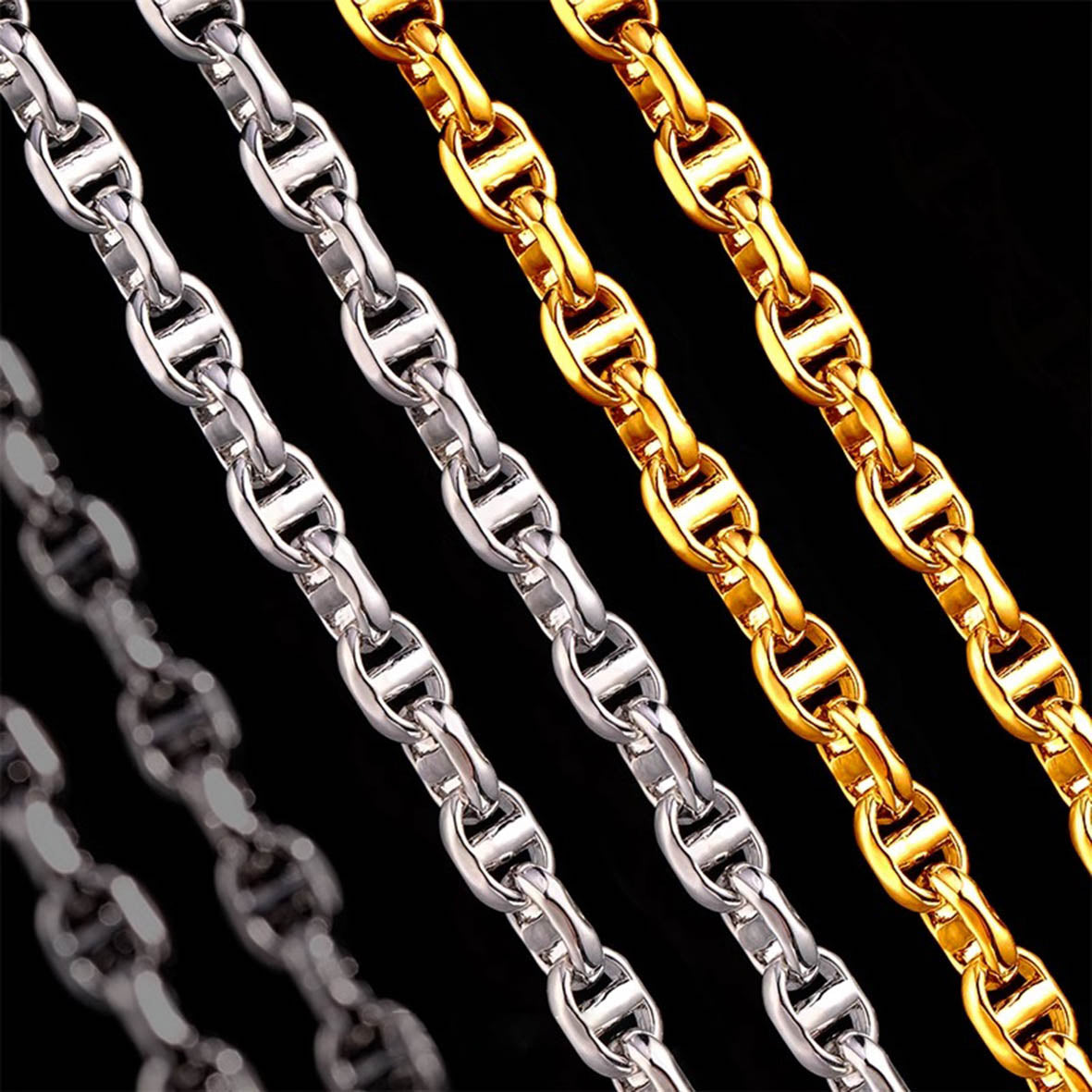 Rounded Oval Link Necklace - 18K Gold