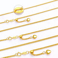 Box Chain with Mini Heart Detail - 18K Gold