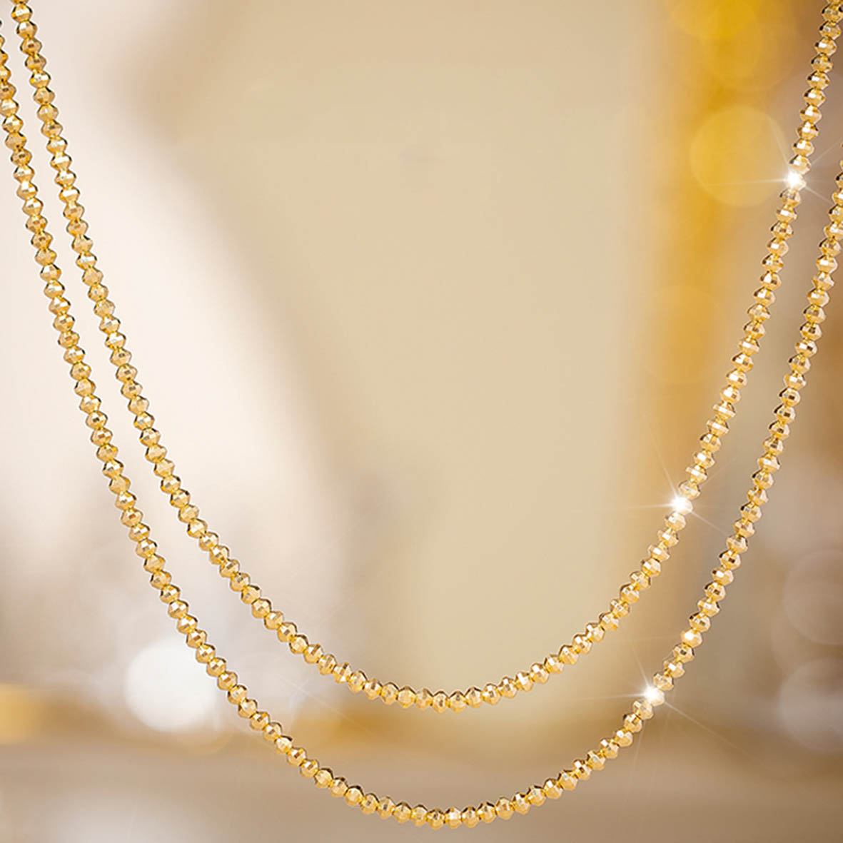 Bead Shimmer Chain - 18K Gold