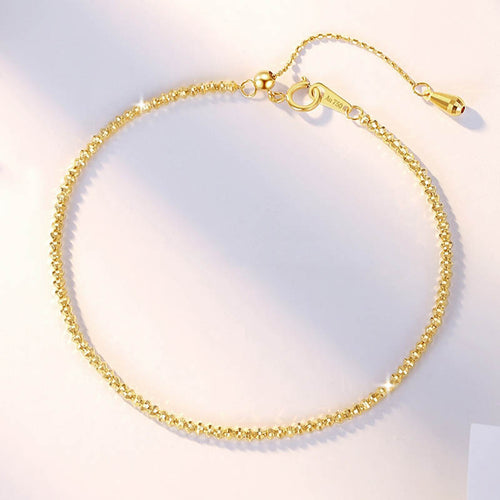 Bead Chain with Oval End Detail - 18K Gold